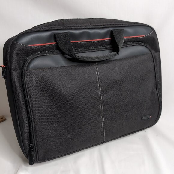 Targus 16" Black/Red Travel Laptop Bag 3 Compartments with Carry On Strap - Picture 1 of 6